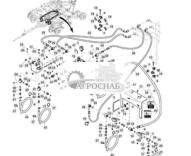 Main Frame Rockshaft Hydraulic Hoses (33) (775101 - ) - ST903894 95.jpg